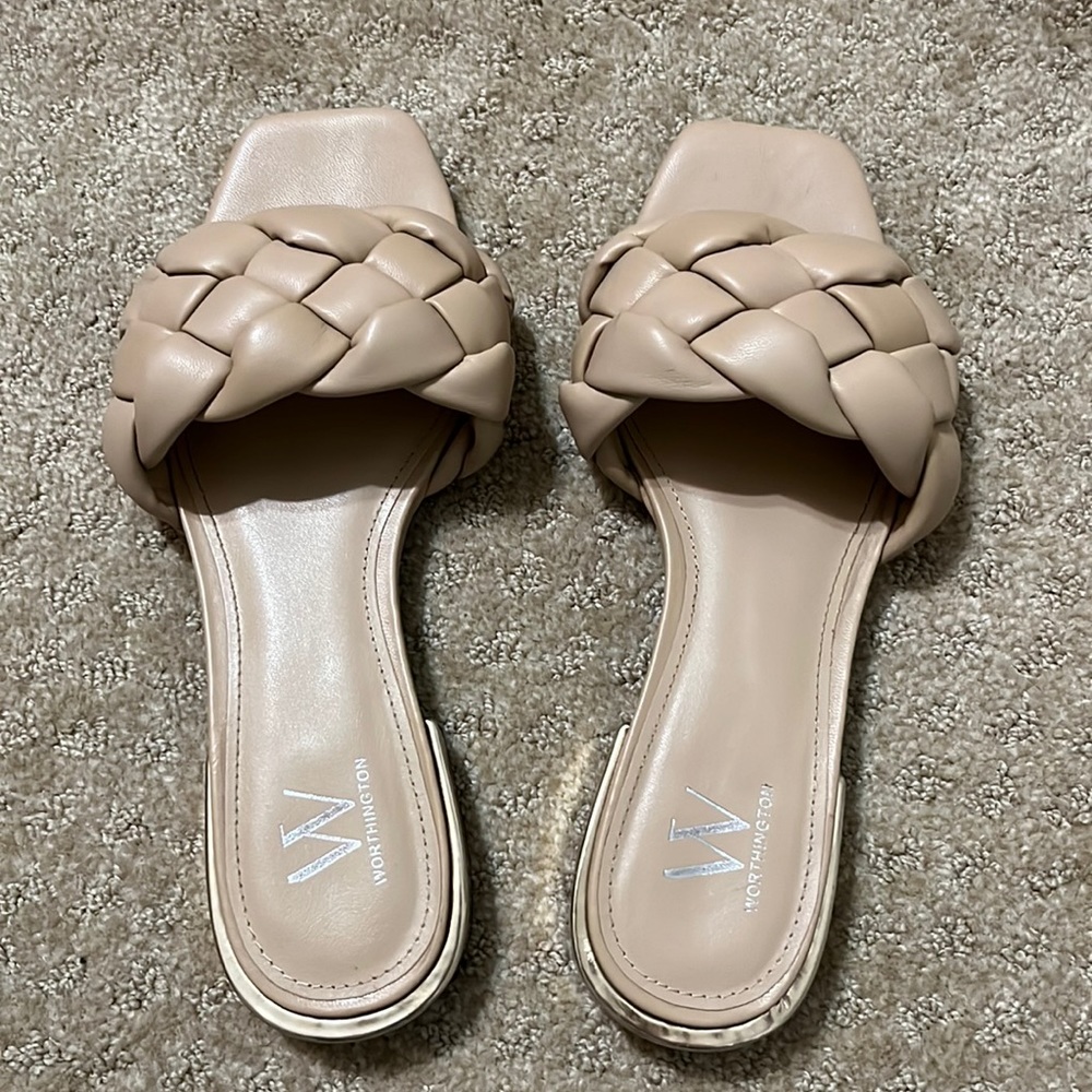 Braided Sandal with Gold Heel